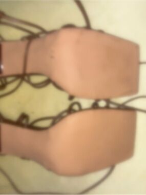 Nude Lace-Up Platform Sandals